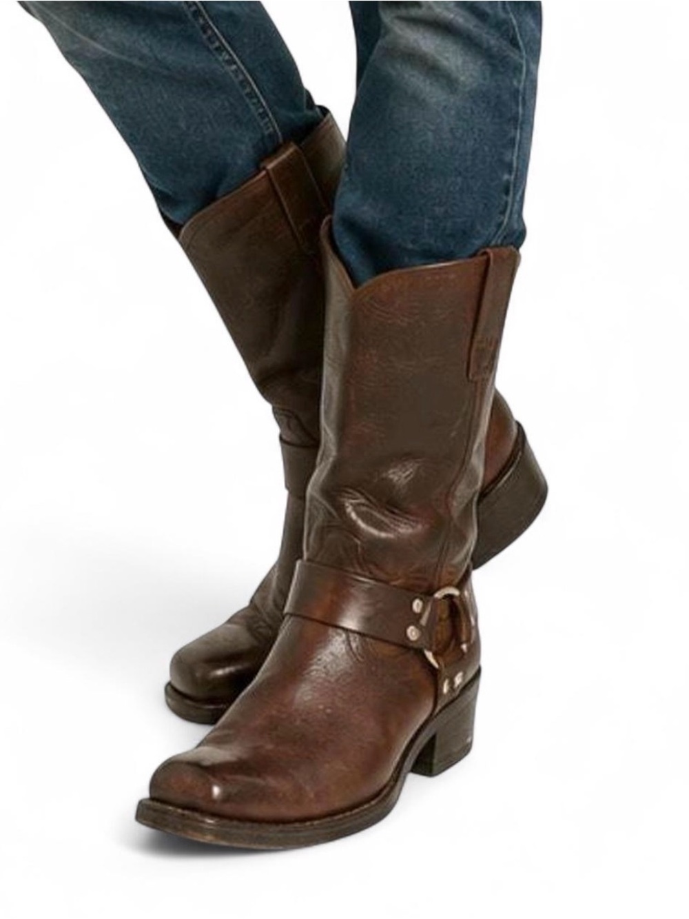 Durango Brown Leather Harness Western Boots - Women